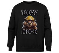 MAGITONE Hoy Castor Estado De Ánimo Animal Productivo Jersey Negro Unisex Sin Género Cuello Redondo Unisex Black Jumper Genderless Crewneck