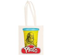 MAGITONE Juego De Palabras De Filosofía De Platón Play Doh Totebag Unisex Saco Compras Beige Reutilizable Unisex Totebag Beige Shopping Sack Reusable