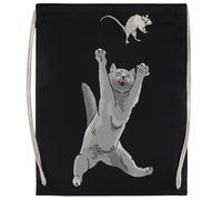 MAGITONE La Persecución Del Gato Y El Ratón Bolsa De Deporte Unisex Bolsa De Gimnasio Negra Unisex Sport Bag Black Gym Sack