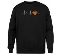 MAGITONE Latido del Corazón del Baloncesto Jersey Negro Unisex Sin Género Cuello Redondo Unisex Black Jumper Genderless Crewneck
