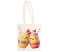 MAGITONE Lindo Batido De Fresa Totebag Unisex Saco Compras Beige Reutilizable Unisex Totebag Beige Shopping Sack Reusable