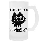 MAGITONE Me Fui De Mi Cama Por Esto Taza De Bebida Con Mango De Taza De Cerveza De Vidrio Glass Beer Cup Handled Beverage Mug