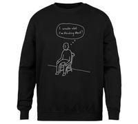 MAGITONE Me Pregunto En Qué Estoy Pensando Jersey Negro Unisex Sin Género Cuello Redondo Unisex Black Jumper Genderless Crewneck