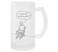MAGITONE Me Pregunto En Qué Estoy Pensando Taza De Bebida Con Mango De Taza De Cerveza De Vidrio Glass Beer Cup Handled Beverage Mug