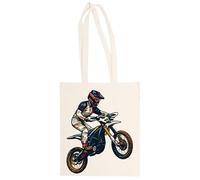 MAGITONE Moto De Cross Eléctrica Surron Totebag Unisex Saco Compras Beige Reutilizable Unisex Totebag Beige Shopping Sack Reusable