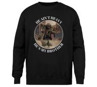 MAGITONE No Es Pesado Es Mi Hermano Jersey Negro Unisex Sin Género Cuello Redondo Unisex Black Jumper Genderless Crewneck