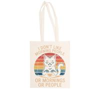 MAGITONE No Me Gusta La Gente Madrugadora Totebag Unisex Saco Compras Beige Reutilizable Unisex Totebag Beige Shopping Sack Reusable