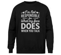 MAGITONE No Soy Responsable Jersey Negro Unisex Sin Género Cuello Redondo Unisex Black Jumper Genderless Crewneck