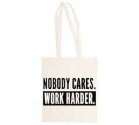 Magitone Nobody Cares Work Harder Totebag Unisex Saco Compras Beige Reutilizable