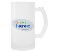 MAGITONE Nuestros Días Felices Taza De Bebida Con Mango De Taza De Cerveza De Vidrio Glass Beer Cup Handled Beverage Mug
