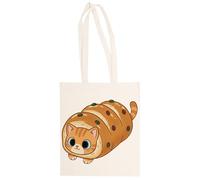 MAGITONE Pan De Jam Roll Cat Totebag Unisex Saco Compras Beige Reutilizable Unisex Totebag Beige Shopping Sack Reusable