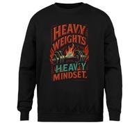 MAGITONE Pesos Pesados Mentalidad Pesada Jersey Negro Unisex Sin Género Cuello Redondo Unisex Black Jumper Genderless Crewneck