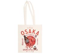 MAGITONE Pulpo Borracho De Osaka Totebag Unisex Saco Compras Beige Reutilizable Unisex Totebag Beige Shopping Sack Reusable