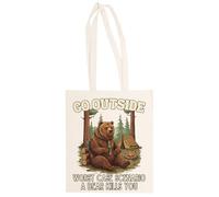 MAGITONE Salir Al Exterior: El Peor Escenario Posible Totebag Unisex Saco Compras Beige Reutilizable Unisex Totebag Beige Shopping Sack Reusable