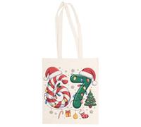MAGITONE Seis Siete Navidad Totebag Unisex Saco Compras Beige Reutilizable Unisex Totebag Beige Shopping Sack Reusable
