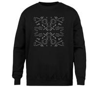 MAGITONE Simetría De Suministros De Arte Jersey Negro Unisex Sin Género Cuello Redondo Unisex Black Jumper Genderless Crewneck