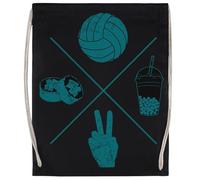 MAGITONE Té De Burbujas De Voleibol Peace Sushi Bolsa De Deporte Unisex Bolsa De Gimnasio Negra Unisex Sport Bag Black Gym Sack
