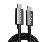 Magix Cable USB C 100W 1M Negro, Carga Rápida 5A PD, Velocidad de Transferencia de Datos 40Gbps, 8K 60Hz, Thunderbolt 4, Para Macbook Pro/Air, iPad Pro 2021/Air 5, Galaxy S23/S22, Pixel, etc.