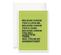 MAGJUCHE Tarjeta con texto en inglés "Will You Be My Godmother", propuesta de madrina, siempre estar ahí