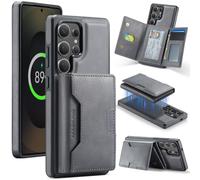 MAGKING Funda tipo cartera para Samsung Galaxy S25 Ultra, tarjetero magnético desmontable 2 en 1 con bloqueo RFID (7 ranuras para tarjetas), compatible con MagSafe, soporte, piel sintética + diseño de