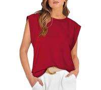 Magliette Basic da Donna estive, Magliette Basic, canottiere Casual, vestibilità ampia, Maniche ad Aletta#Z