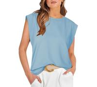 Magliette Basic da Donna estive, Magliette Basic, canottiere Casual, vestibilità ampia, Maniche ad Aletta#Z