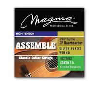 Magma - 1 Juego de Cuerdas COATED para Guitarra Española de Cobre Plateado, 1° y 2° Nylon Cristal, 3° Flurocarbono - Tensión Alta - (GC120AED)