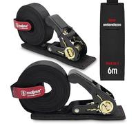 MAGMA Pack 2 Cinchas De Amarre Trinquete con Protección Antirrayones 6M, Tensor de Carraca, Correa de Amarre Camión Coche Moto Remolque, Eslingas de Amarre, Trinchas de Sujecion