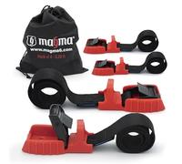 MAGMA Pack 4 Cinchas de Amarre de 1m | Correas para Baca Coche, Portabicicletas, Surf, Bici, Kayak, Moto | Hebilla -Trinquete con Protección de Goma para no rayar | SWL: 250kgf