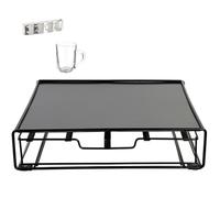 MAGMAHOME Soporte para Cafetera Dolce Gusto, Organizador de 20 Cápsulas con Bandeja Metálica, Negro, más 4 Tazas de Cristal 80ml regalo.