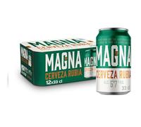 Magna Cerveza, Pack 12 Latas x 330ml, Cerveza Dorada Lager, Sabor Intenso y Carácter Único, Cerveza Refrescante, 5.7% Volumen Alcohol