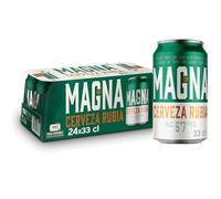 Magna cerveza Pack 24 Latas x 330ml, Refrescante Dorada Lager con Sabor Intenso y Carácter Único, 5.7% Volumen de Alcohol