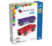 MAGNA-TILES Cars - Juego de construcción magnética de 2 piezas, morado y rojo, la marca original de construcción magnética