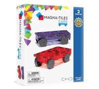 MAGNA-TILES Cars - Juego de construcción magnética de 2 piezas, morado y rojo, la marca original de construcción magnética