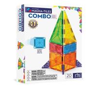 Magna-Tiles Combo - Juego de construcción magnética de 20 Piezas, la Marca Original de construcción magnética