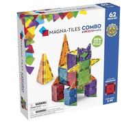 MAGNA-TILES Combo - Juego de construcción magnética de 62 piezas, la marca original de construcción magnética