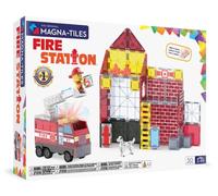 Magna-Tiles Fire Station - Juego de construcción magnética de 50 Piezas, la Marca Original de construcción magnética
