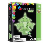 Magna-Tiles Glow In The Dark Set, The Original Magnetic Building Tiles For Creative Open-Ended Play, Educational Toys For Children Ages 3 Years + (16 Pieces + LED Light Included), 18816