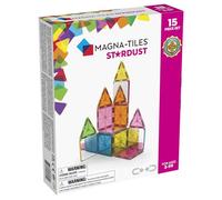 Magna-Tiles Juego de 15 Piezas de Stardust, diseño Original, galardonado con Azulejos magnéticos de construcción, Creatividad y educación, Aprobado por el Tallo, Brillo y Espejos