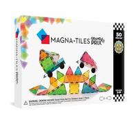 Magna-Tiles Juego de 50 Piezas Grand Prix con Diferentes Bloques de construcción magnéticos 3D en Colores Mate y 2 chasis, fomenta el Aprendizaje lúdico