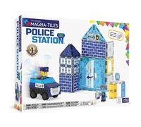 MAGNA-TILES Juego de construcción magnética de 35 piezas de estación de policía, la marca original de construcción magnética
