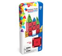 Magna-Tiles microMAGS 26-teiliges Reise-Magnetbauset - Kräftige Farben, die Orig