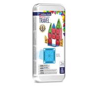 Magna-Tiles MicroMAGS - Juego de construcción magnética de viaje de 26 piezas, colores fuertes, la marca magnética original