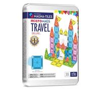 MAGNA-TILES MicroMAGS Travel Set Deluxe - Juego de construcción magnética de 55 piezas, la marca original de construcción magnética