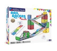 Magna-Tiles Juego de construcción magnética Rail Racers Deluxe, 90 piezas, marca original