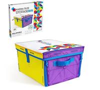 Magna-Tiles Storage Bin & Interactive Play-Mat, Collapsible Storage Bin with Handles for Playroom, Closet, Bedroom, Home Organization and Classroom, 12.5 x 11 x 8