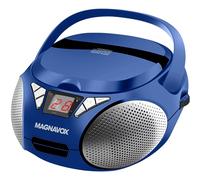 Magnavox Boombox CD portátil de Carga Superior con Radio estéreo Am/FM en Negro | Compatible con CD-R/CD-RW | Pantalla LED | Puerto Auxiliar Compatible | Reproductor de CD programable | Azul