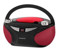 Magnavox MD6949 - Caja de CD con Radio Am/FM y tecnología inalámbrica Bluetooth, Color Rojo y Negro