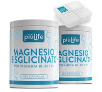 Magnesio Bisglicinato 1500mg PiùLife, 300mg De Magnesio Puro, 360 Cápsulas