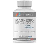 Magnesio Bisglicinato 800 mg Alta Absorción con Vitamina B6 y Taurina 120 Cápsulas Suplemento Bisglicinato de Magnesio para Energía Bienestar Sistema Nervioso Magnesium Complex Formula Premium